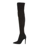 Ayla Suede Over-The-Knee Boot, Black