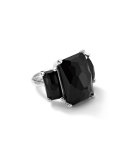 3-Stone Prong-Set Ring in Black Onyx