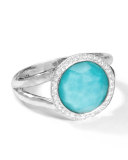 Stella Mini Lollipop Ring in Turquoise Doublet with Diamonds, 0.15ctw