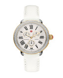 18mm Leather Watch Strap, Bright White