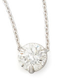 18k White Gold Diamond Solitaire Pendant Necklace, 1.00ctw H/SI1