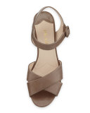 Crisscross Leather Platform Sandal, Giunco