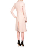 Gardner Button-Front Long Coat, Blush