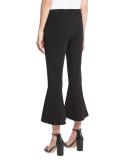 Zuri Cropped Kick-Flare Bell Pants, Black