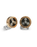 Sun & Planet Rose Golden Gear Cuff Links