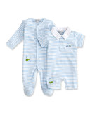 Mini Golf Striped Footie Pajamas, Blue, Size Newborn-12 Months