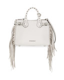 Baby Banner Studded Tote Bag w/Fringe, Natural