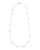 Silver Station Necklace, 37"L