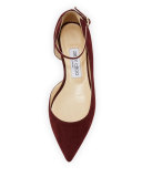 Lucy Suede Half-d'Orsay Flat, Bordeaux