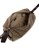 Leather-Trim Logo Diaper Bag, Brown