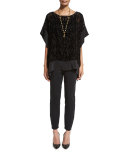 Burnout Velvet Poncho/Tunic, Plus Size 