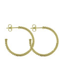 18k Gold Caviar Beaded Hoop Earrings, 35mm