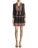 Alpina Paisley-Print Silk Georgette Dress, Caviar