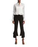Crepe Spiral Pants, Black