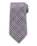 Striped Houndstooth Silk Tie