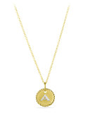 "V" Pendant with Diamonds in Gold on Chain