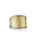 18K Gold & Silver Small Saddle Ring, Size 7