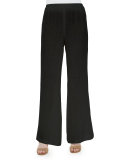 Crinkled Linen Wide-Leg Pants, Plus Size