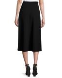Laced-Waist A-Line Midi Skirt, Matrix