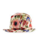 Printed Sidesweep Hat w/ Pin, Multicolor