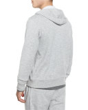 Cashmere-Blend Zip-Up Hoodie, Light Gray
