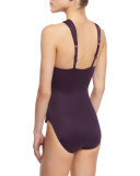 Tara High-Neck Draped One-Piece Swimsuit, Fig