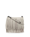 Finn Fringe Crossbody Bag, Light Gray