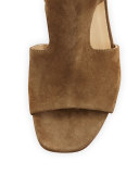 Matteo Suede Block-Heel Sandal, Mineral
