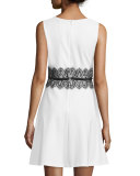 Sleeveless Lace-Waist Fit & Flare Dress 