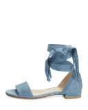 Corbata Suede Ankle-Wrap Sandal