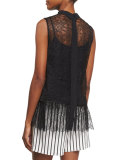 Striped Woven Skort, Black/White