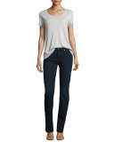 Kimmie Straight-Leg Jeans, Blue Black River