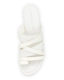 Melisa Patent Strappy Slide Sandal, White