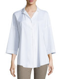 Analeigh Bracelet-Sleeve Blouse, White
