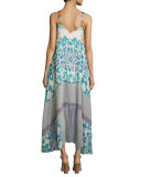 Ellyo Printed Georgette Tank Dress, Multi