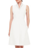 Sleeveless A-Line Zip Shirtdress