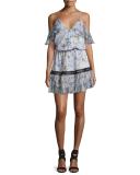 Aiden Floral-Print Cold-Shoulder Dress, Multi Pattern
