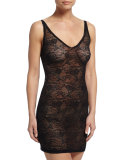 Trenta Allover Lace Slip Dress, Black