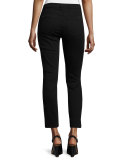 Riche Touch Skinny Tux Ankle Jeans, Black