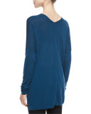 V-Neck Merino-Blend Slub Tee, Teal