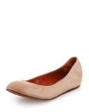 Patent Leather Ballerina Flat, Nude