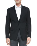 Basic Wool Two-Button Jacket, Black