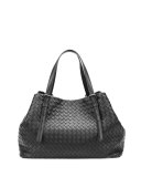 A-Shape Woven Tote Bag, Black