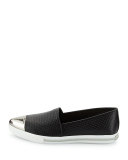 Embossed Leather Cap-Toe Loafer