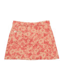 Abstract Floral Tweed Skirt, Pink, Size 4-8