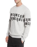 Embroidered Repeat Logo Sweatshirt, Melange Gray