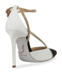 Snakeskin Asymmetric 105mm Pump, Black/Gold