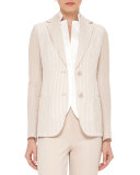 Pick-Stitched Two-Button Jacket, Neutral