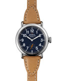 Runwell Leather Triple-Wrap Watch, 36mm