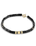 Nevelson Black Onyx Rondelle Necklace, 18"